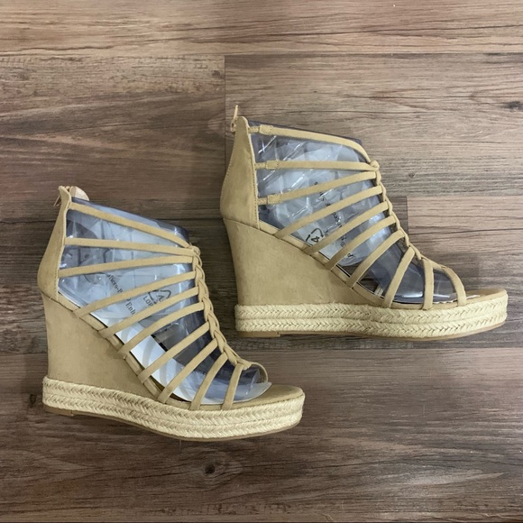 Carlos Camilla Tan Platform Wedge Sandals Size 10 Sandal Wedges - Picture 4 of 12